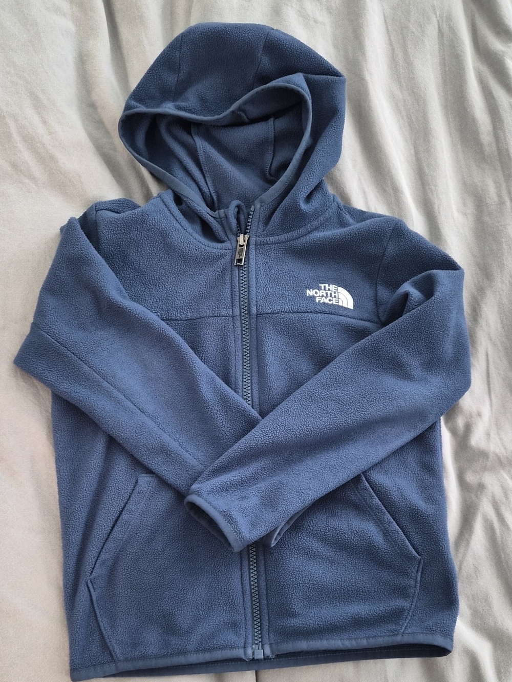 The North Face Kids Blue Hooded Fleece Zip Jacket
